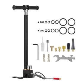 PCP Hand Pump, 4 Stage, High Pressure Air Rifle Filling Stirrup Pump, Max 40 MPa 5800 PSI, with Oil-Moisture Filter, Pressure Gauge