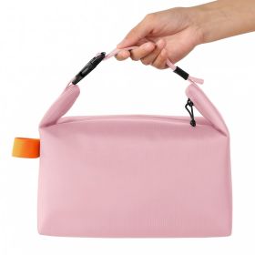 Portable Mini Insulated Storage Bag, Waterproof Oxford Cloth Cooler & Warmer Lunch Bag, Compact Outdoor Carry Insulated Pouch (Color: Pink)